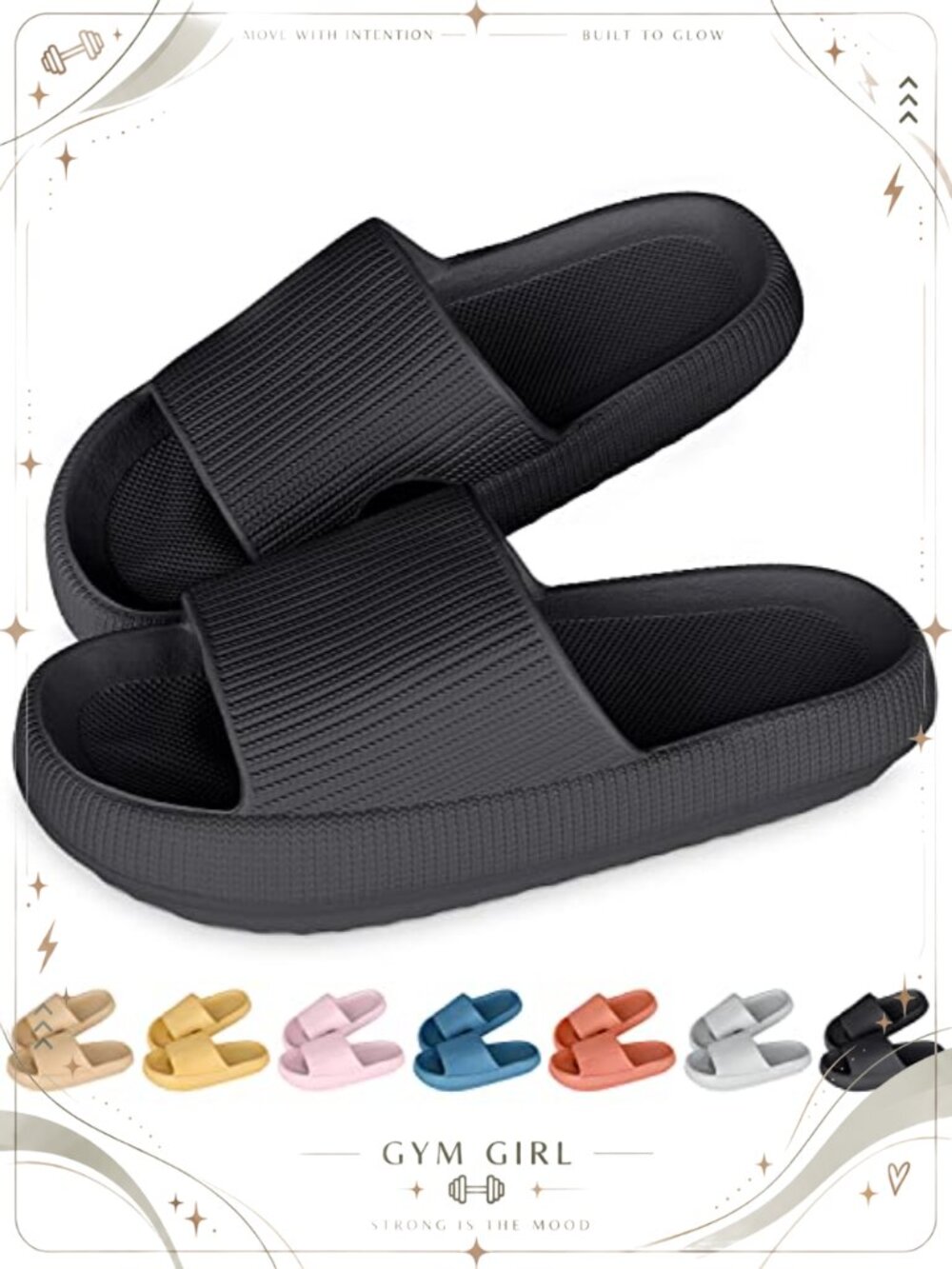 Cloud Pillow Slides EVA Foam Open Toe Anti-Slip Slippers for Shower Pool